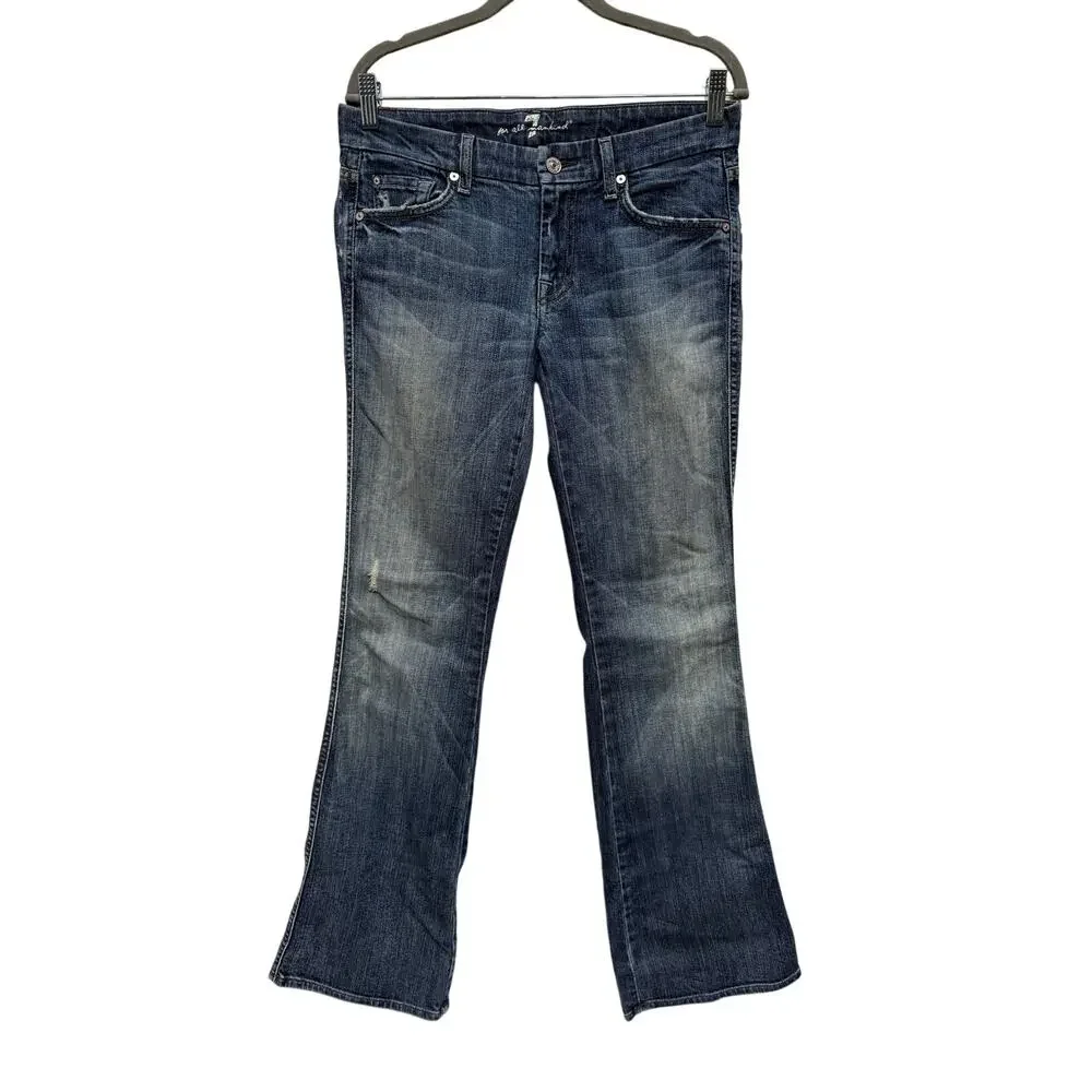Vintage y2K 7 For All Mankind Flare Jeans Women's 26 Low Rise A Pocket 34